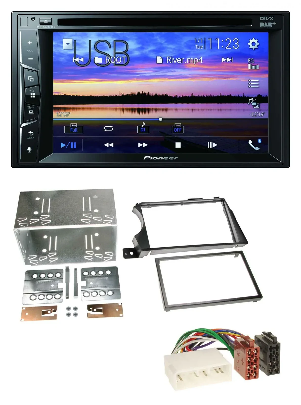 Pioneer Bluetooth 2DIN USB DVD DAB MP3 Autoradio für SSangYong Actyon Kyron 2006