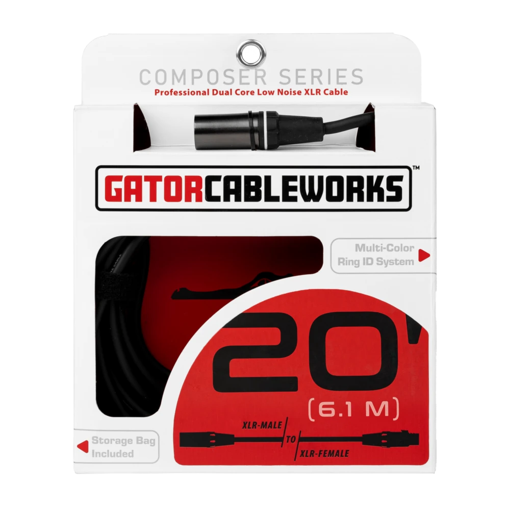 Микрофонный кабель Gator GCWC-XLR-20 Composer Series Black 6.1 м