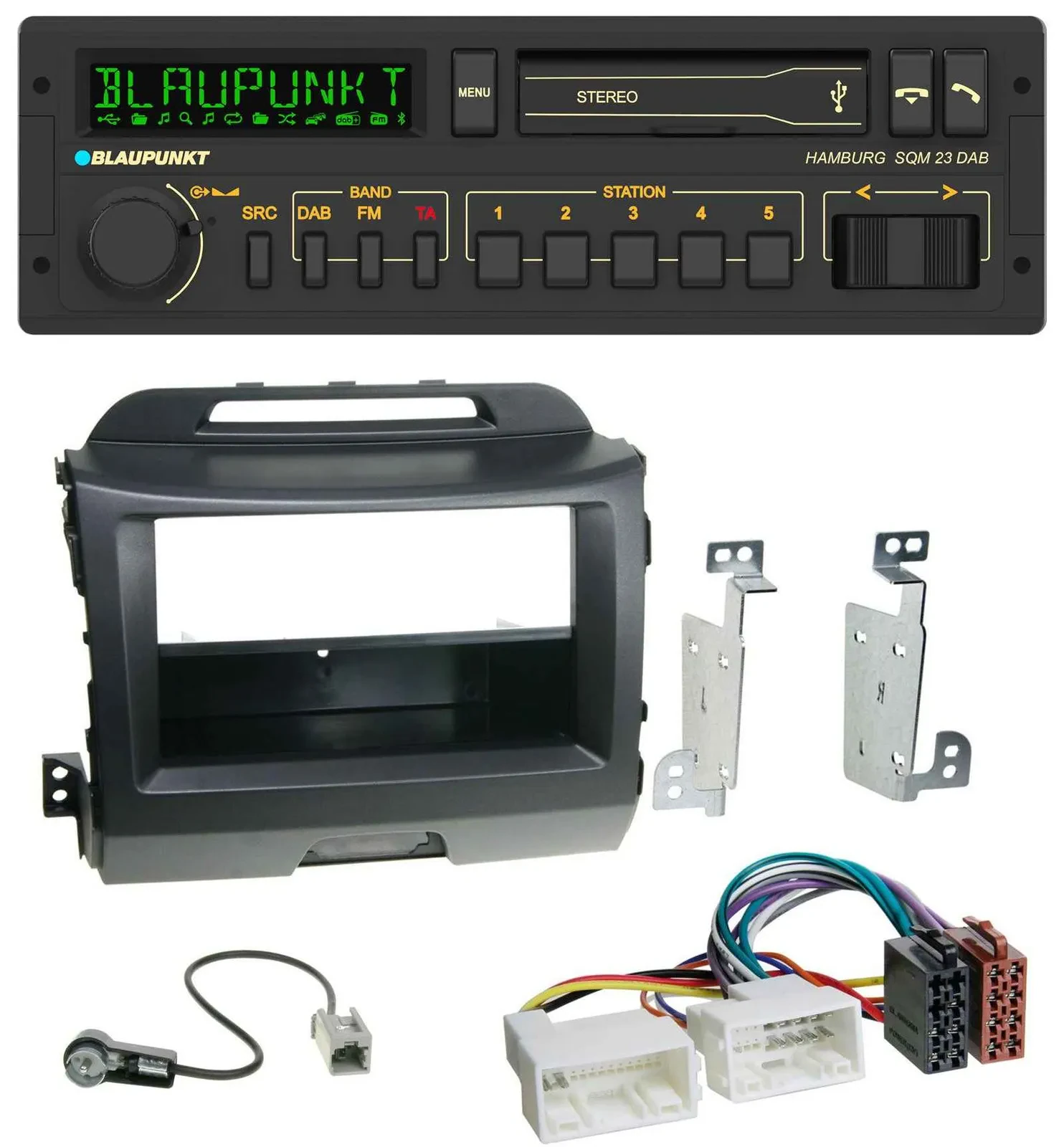 Blaupunkt USB DAB Bluetooth MP3 Autoradio für Kia Sportage 3 SL 10-15 schwarz