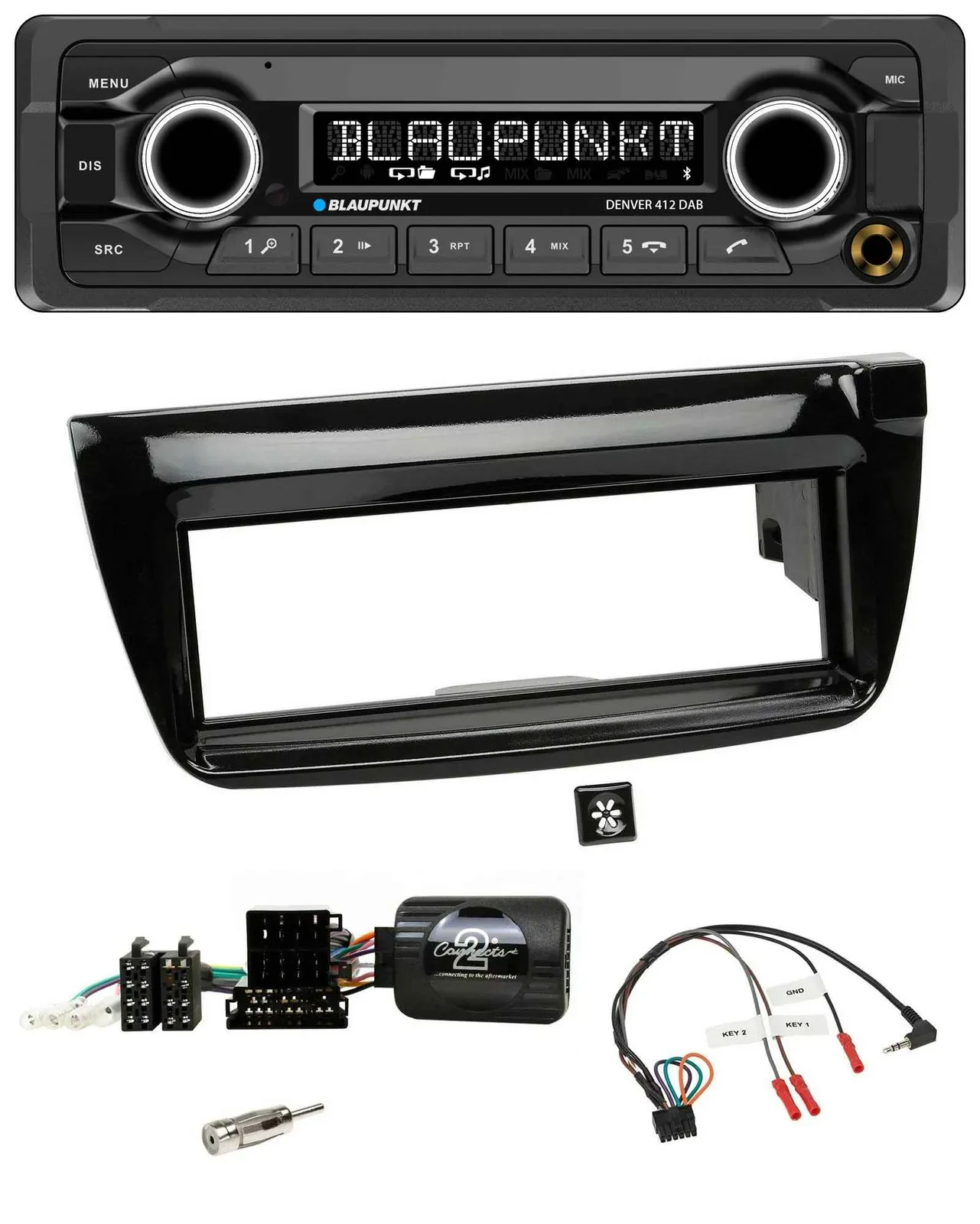 Blaupunkt Bluetooth DAB Lenkrad USB Autoradio für Fiat Doblo 2012-2015 piano