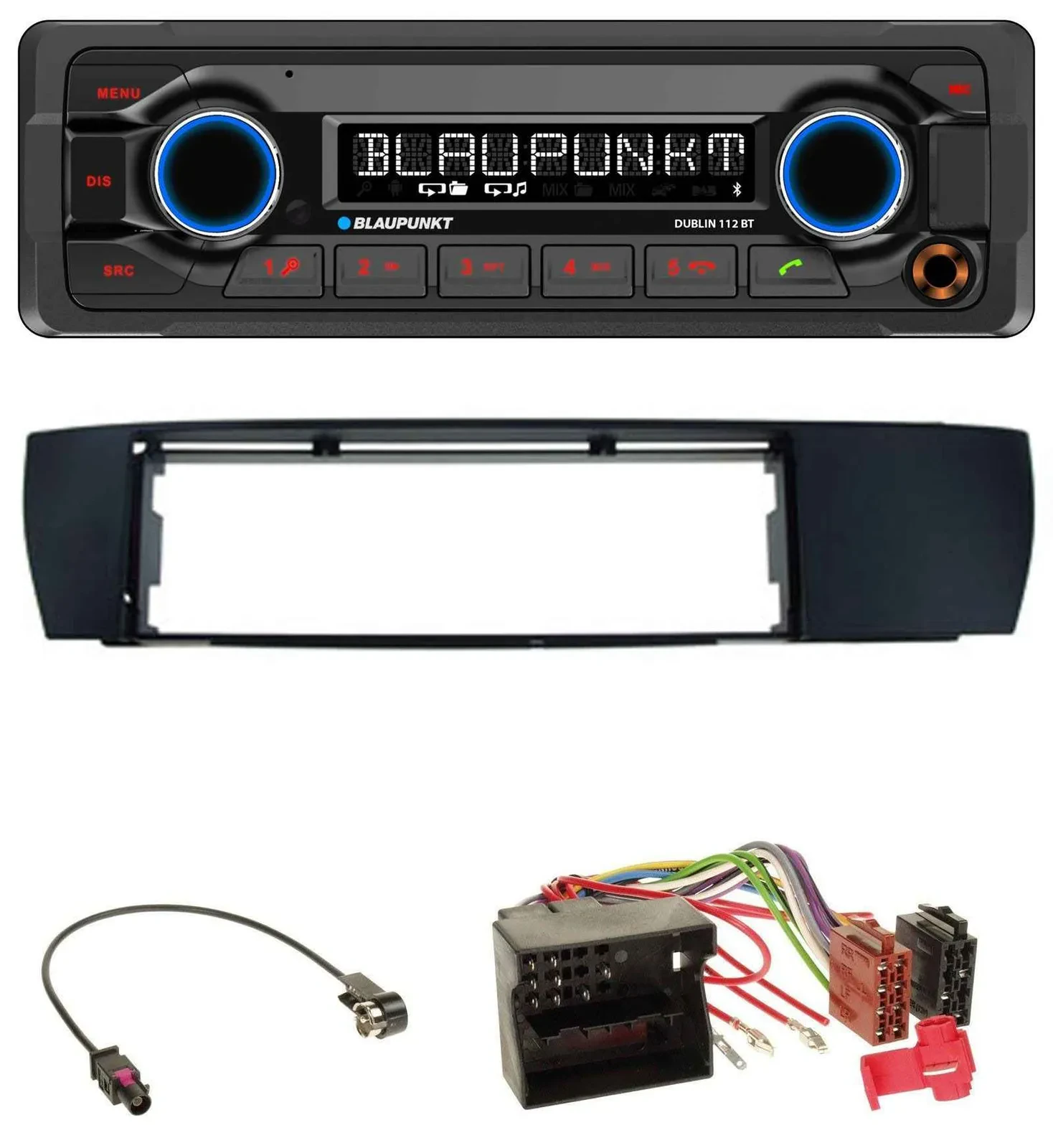 Blaupunkt MP3 Bluetooth USB AUX Autoradio für BMW X3 (E83 2004-2010) seitlich