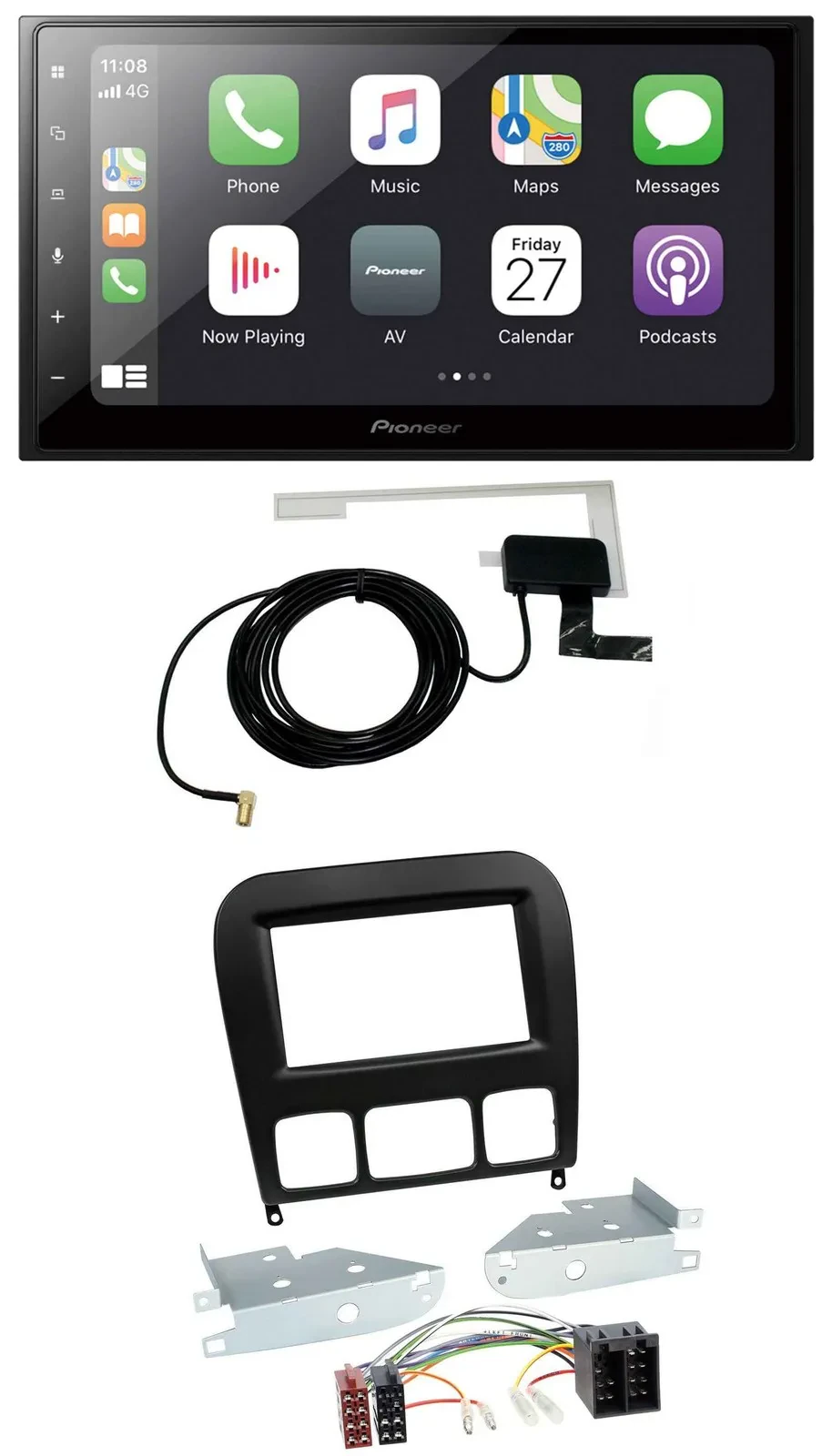 Pioneer USB MP3 2DIN Bluetooth DAB Autoradio für Mercedes S-Klasse 1998-2005 sch