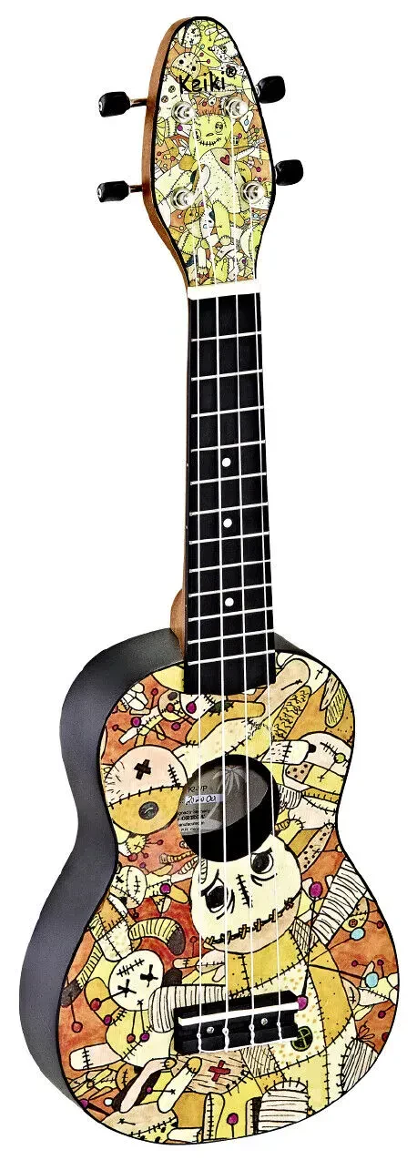 Укулеле сопрано Ortega K2-VP Keiki Design Series Voodoo Puppet Graphic (набор)