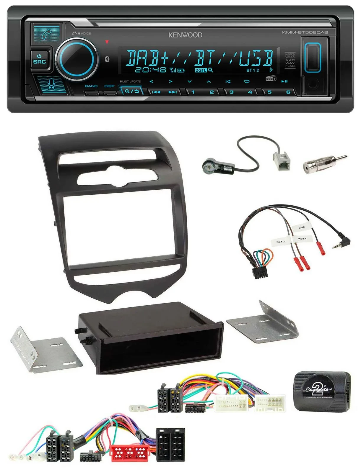 Kenwood Bluetooth Lenkrad DAB USB Autoradio für Hyundai ix20 ab 2010 man. Klima