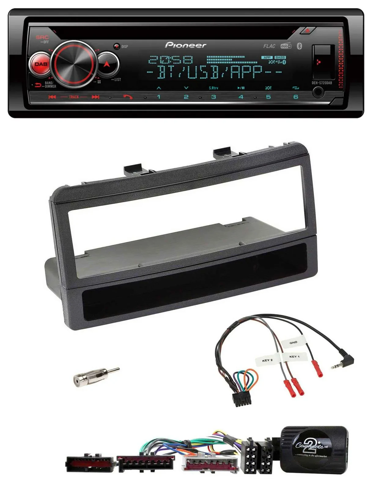 Pioneer Lenkrad DAB CD Bluetooth USB Autoradio für Ford Focus Escort Fiesta schw