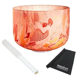 Sonic Energy MCSB10-D Kristall-Klangschale Sakral-Chakra mit Reiber und Tuch