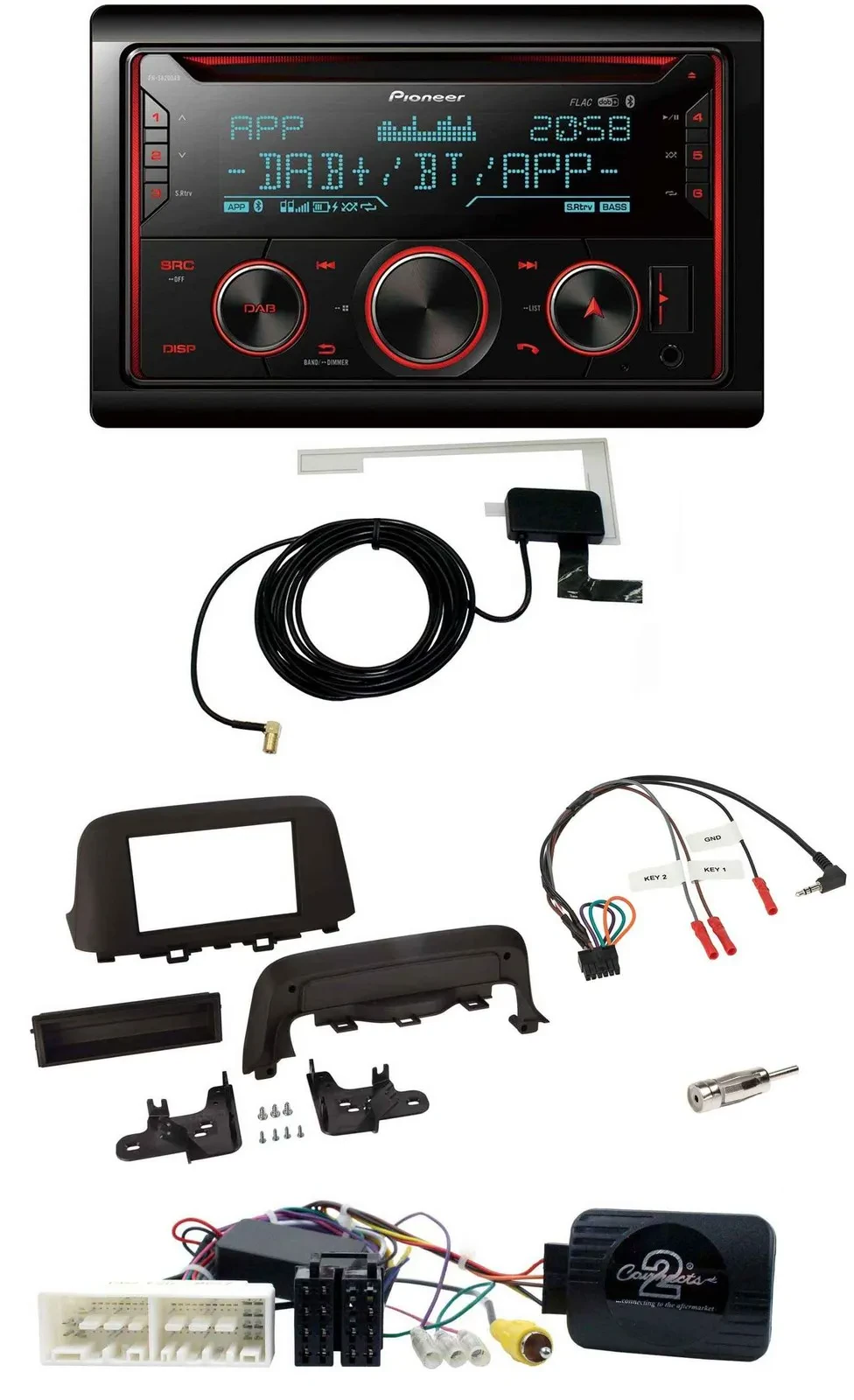 Автомагнитола Pioneer 2DIN DAB USB CD Bluetooth для Hyundai Kona (с 2013)