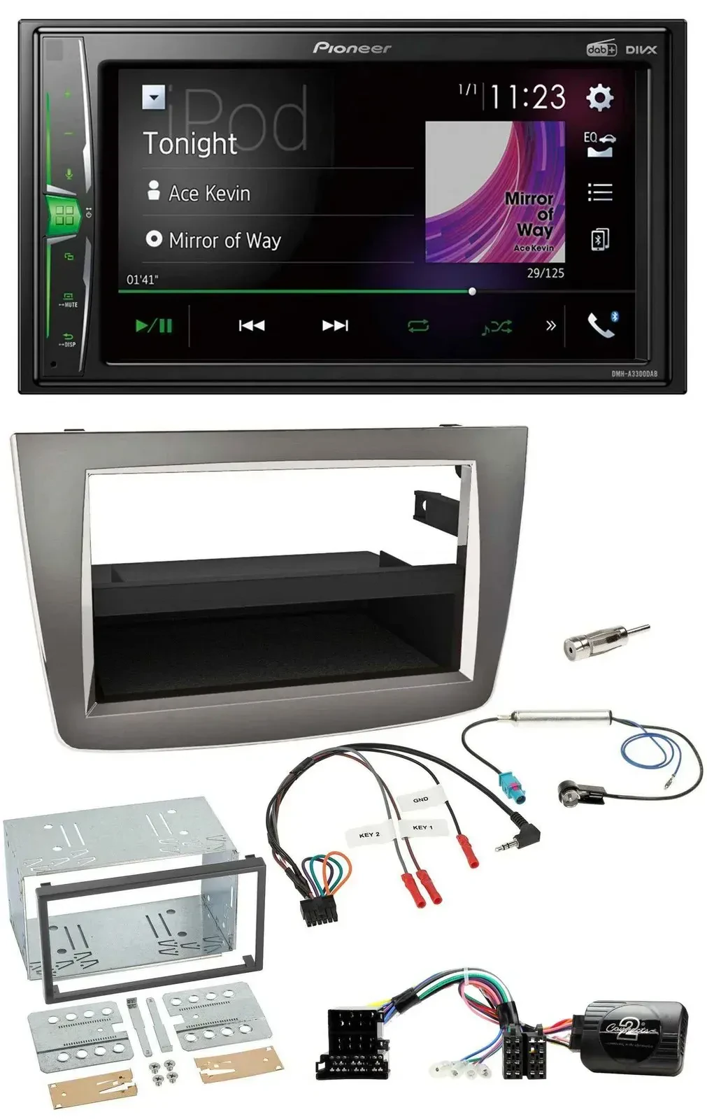 Pioneer 2DIN Lenkrad DAB USB Bluetooth Autoradio für Alfa Romeo Mito 2008-2014 s