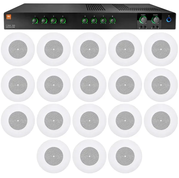 Потолочная акустика JBL CSS8008 White с усилителем (18 штук)