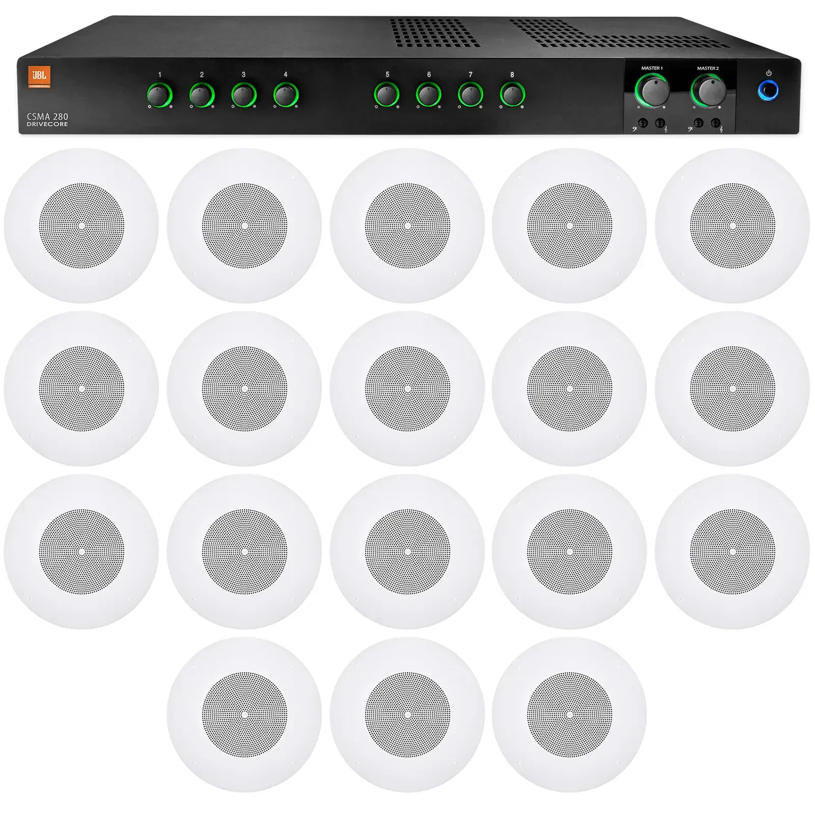 Потолочная акустика JBL CSS8008 White с усилителем (18 штук)