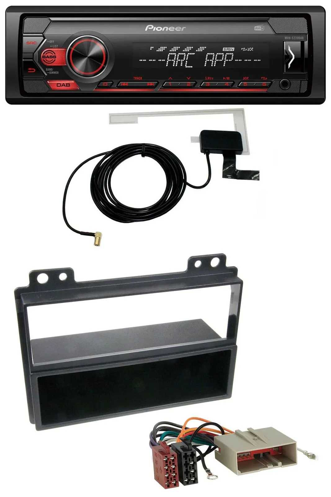 Автомагнитола Pioneer 1-DIN, USB, DAB, MP3, AUX для Ford Fiesta (2003–2005), Fusion (2002–2005)