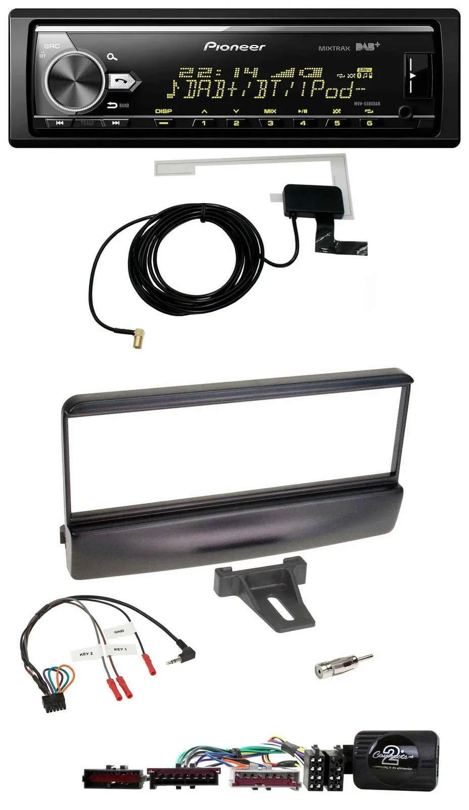 Автомагнитола Pioneer Bluetooth DAB USB для Ford Escort/Focus, черная