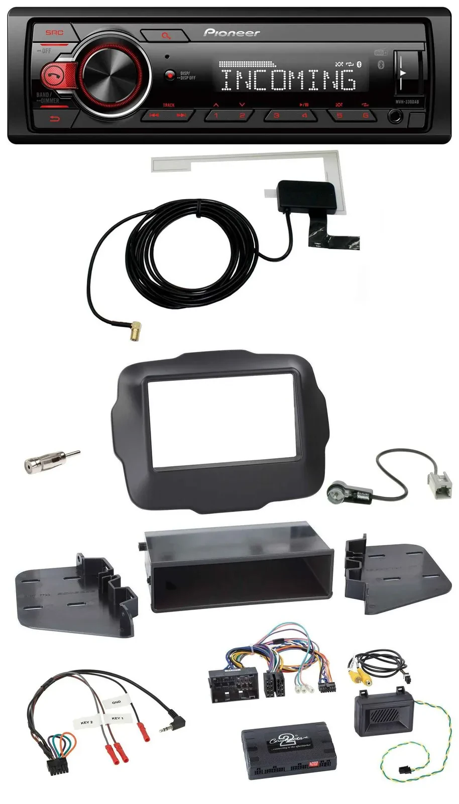 Pioneer MP3 Lenkrad CD DAB USB Autoradio für Jeep Renegade ab 2015