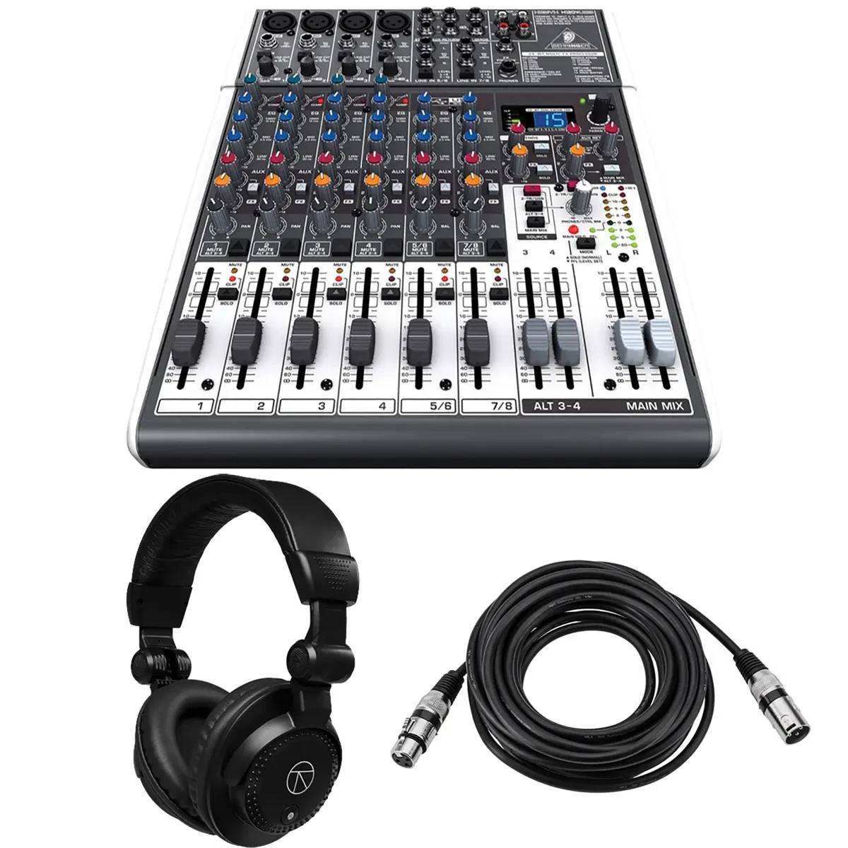 Микшерный пульт Behringer XENYX X1204USB 12-канальный, USB (набор, с наушниками)