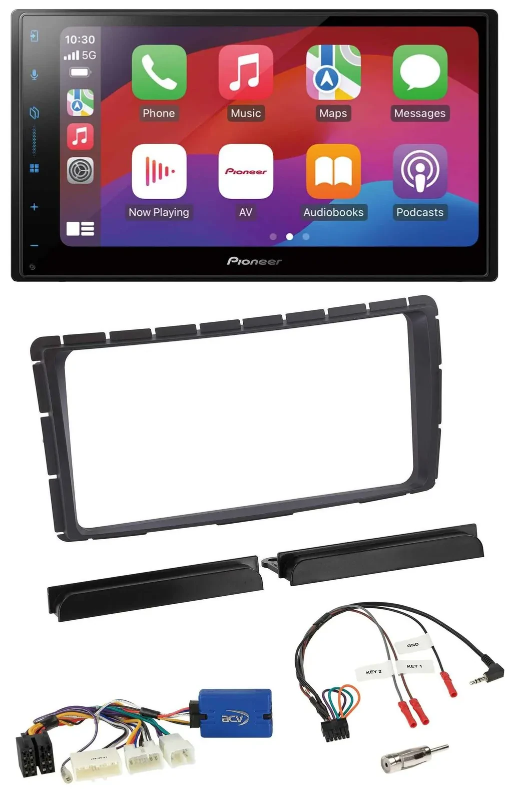 Автомагнитола для Toyota Hilux Pioneer 2DIN DAB, USB, Bluetooth, поддержка кнопок на руле, 28-pin