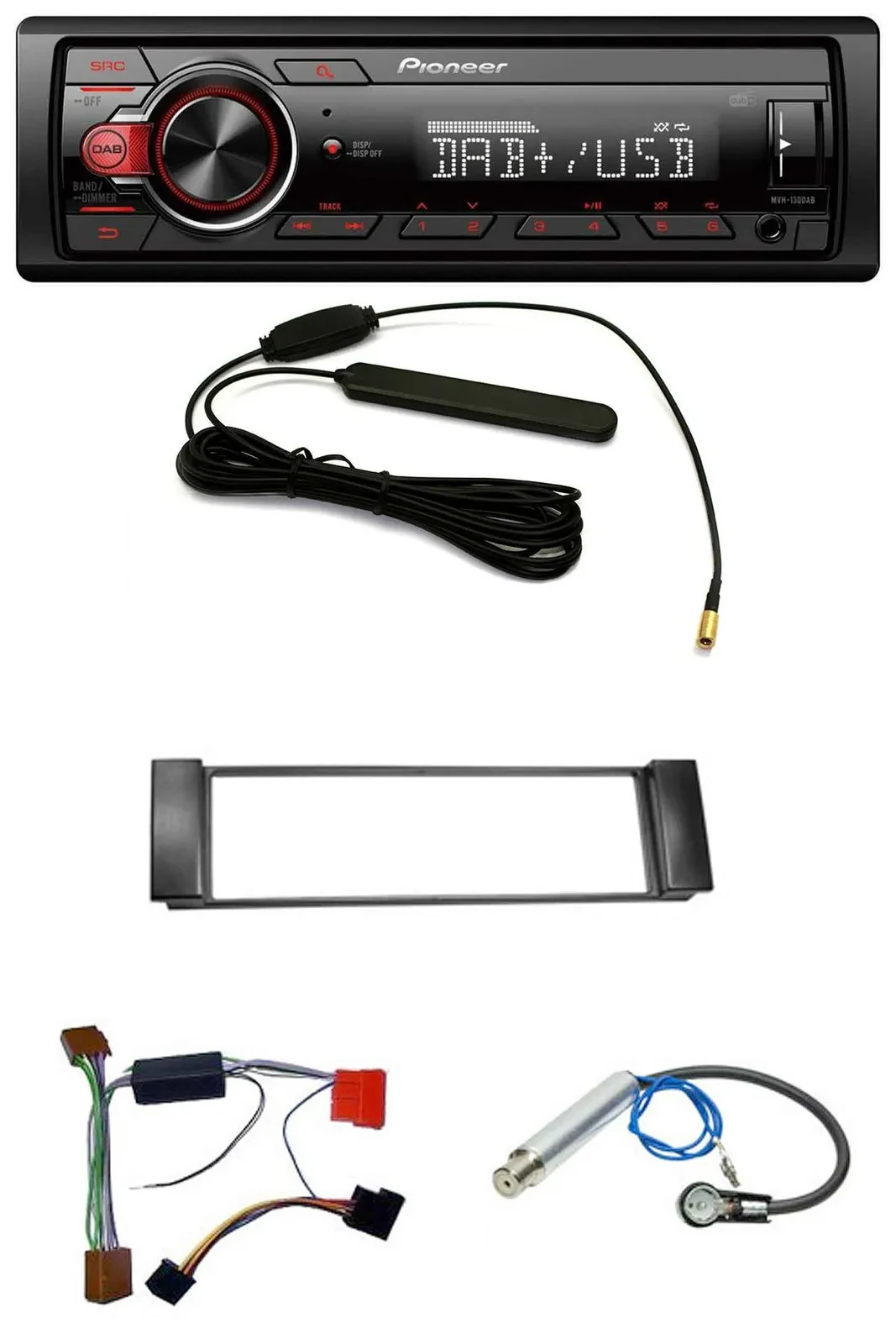 Pioneer MP3 DAB 1DIN AUX USB Autoradio für Audi A3 8L 00-03 A6 C5 00-04 Aktivsys