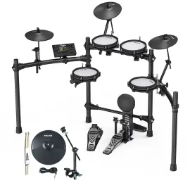 Nux DM-210 E-Drum Schlagzeug mit Becken-Pad und Drumsticks
