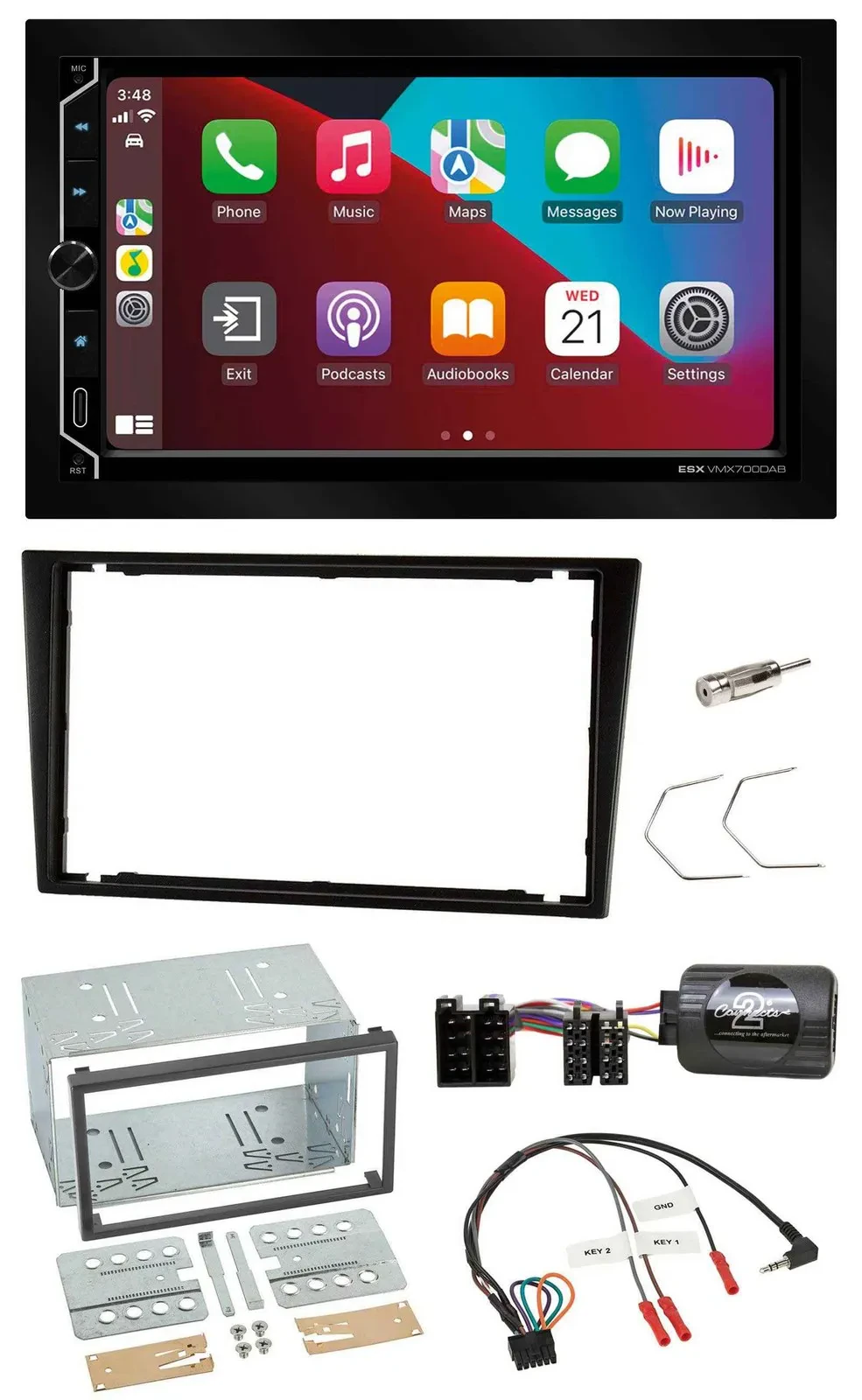 ESX 2DIN DAB USB Lenkrad Bluetooth Autoradio für Opel Corsa C Omega B Agila A sc