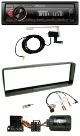 Автомагнитола Pioneer 1DIN MP3 DAB USB для Alfa Romeo 156 (2000–2001), черная, с поддержкой кнопок на руле