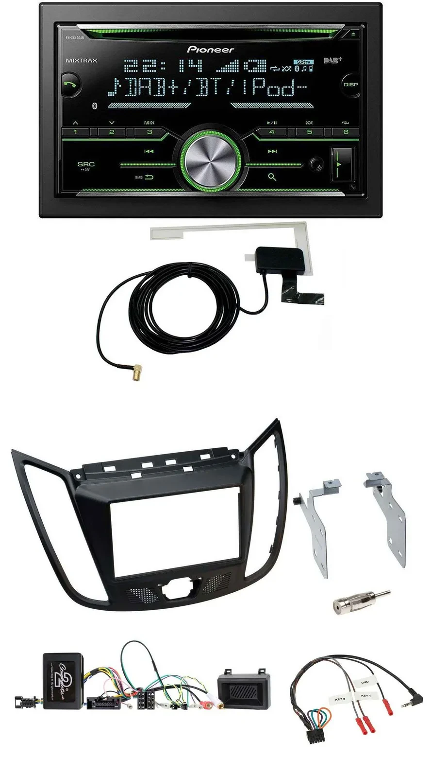 Pioneer CD USB Lenkrad Bluetooth 2DIN DAB Autoradio für Ford Kuga DM2 ab 2013