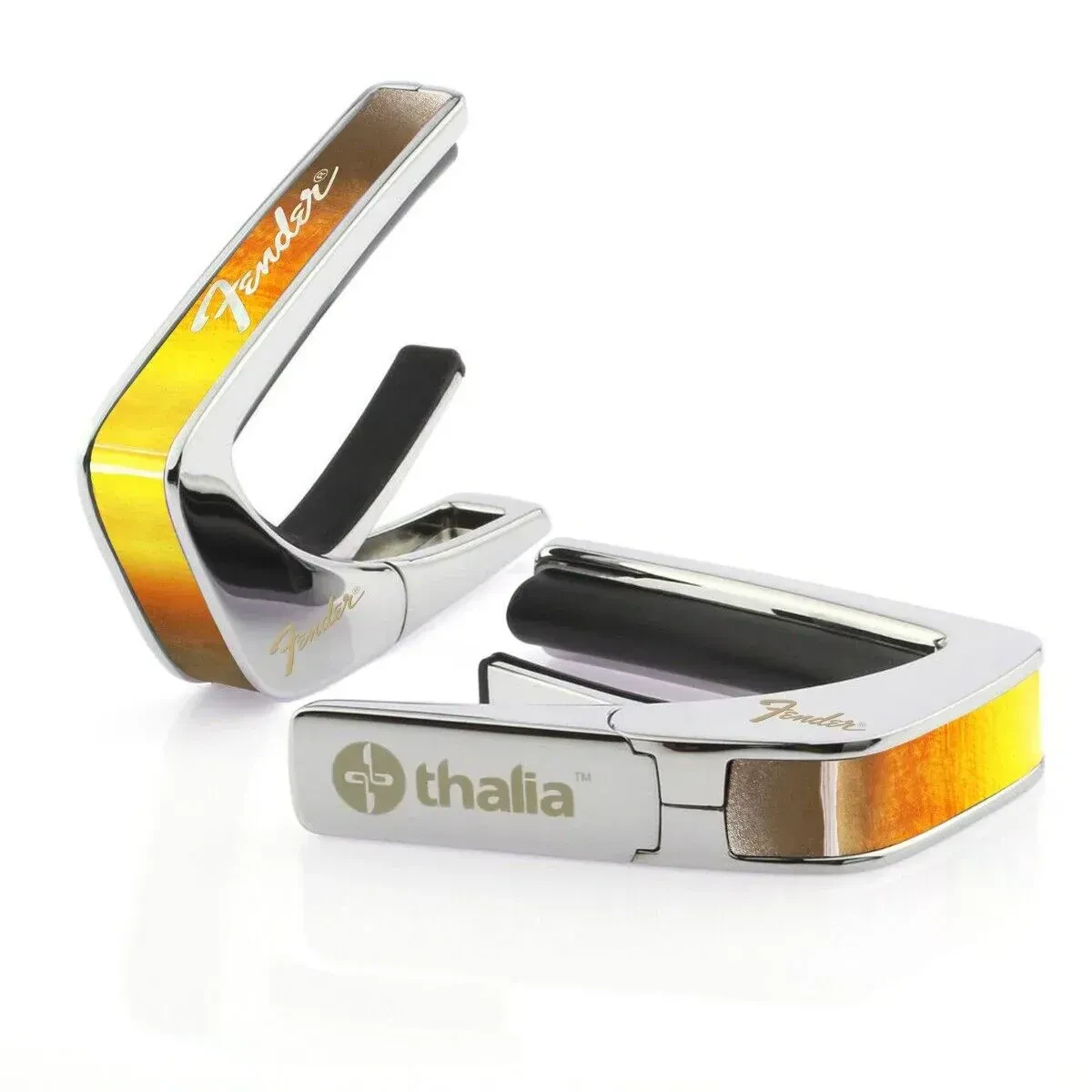 Каподастр для гитары Thalia x Fender TH-FENCC-07 Chrome, Sunburst, White Perine Logo