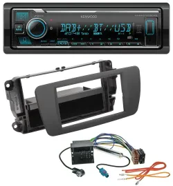 Автомагнитола Kenwood Bluetooth MP3 DAB USB для Seat Ibiza (с 2012), серый Tuam