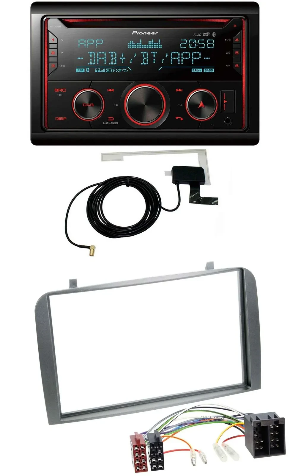 Автомагнитола для Alfa Romeo GT/147 (2000–2010) Pioneer 2-DIN MP3 DAB USB CD Bluetooth, антрацит