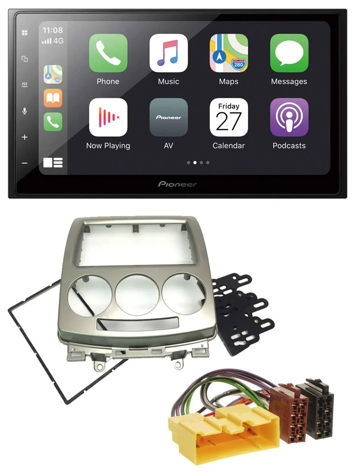 Pioneer MP3 Bluetooth DAB 2DIN USB Autoradio für Mazda 5 (CR, 2005-2010)