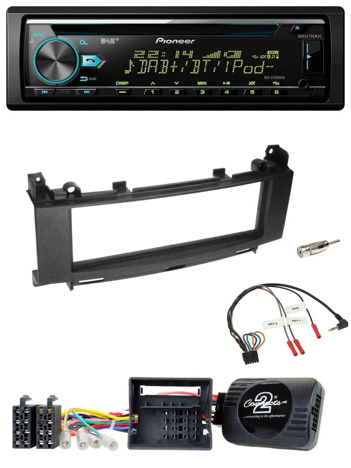 Pioneer DAB Lenkrad CD USB Bluetooth Autoradio für Mercedes A-Klasse 05-12 B-Kla