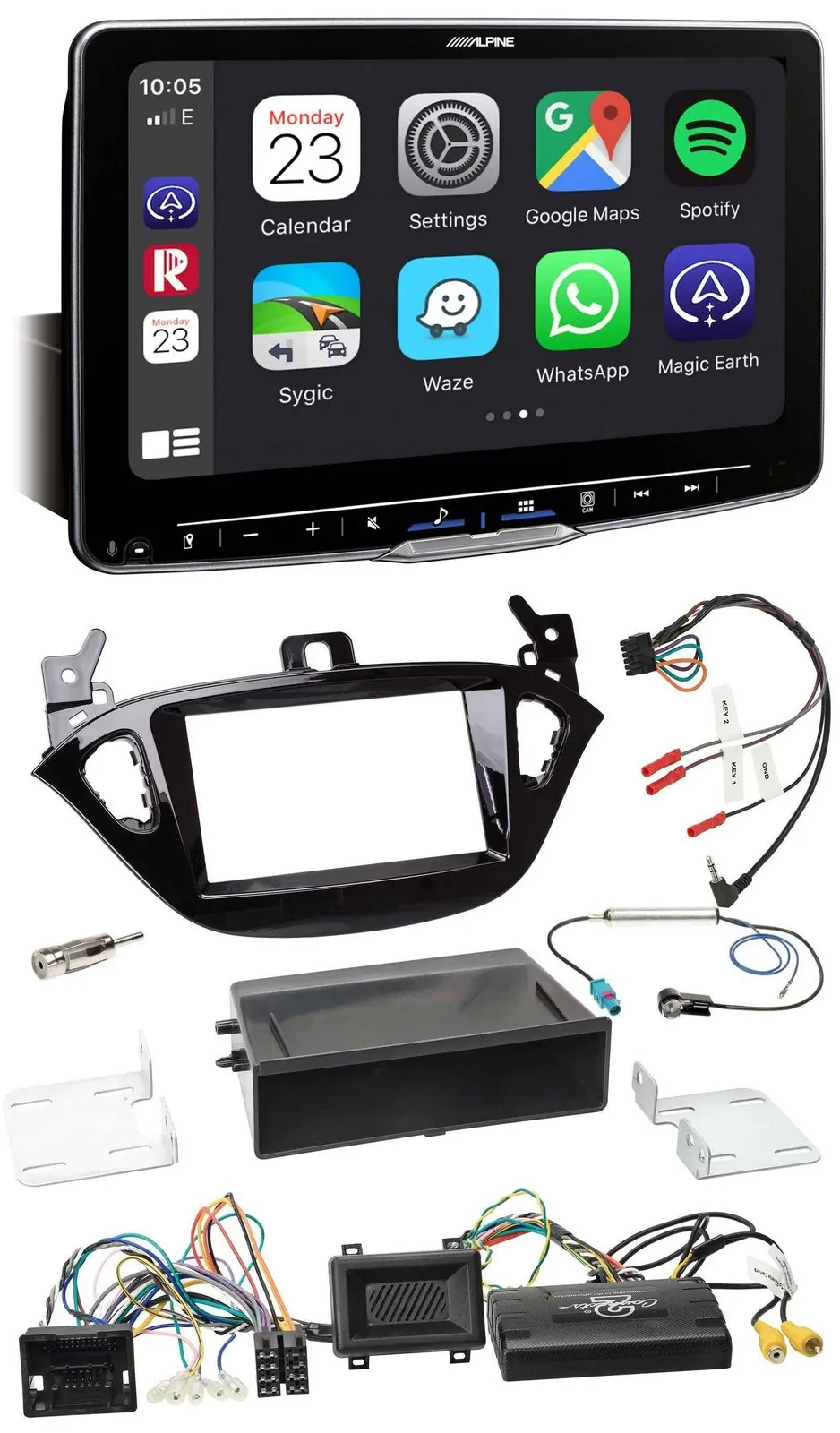 Автомагнитола Alpine Bluetooth USB DAB для Opel Adam, Corsa E (с 2013), поддержка кнопок на руле, PDC