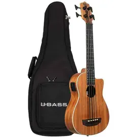 Kala UBASS-SCOUT-FS Scout Fretted Acoustic-Electric U-BASS, Natural w/ Gig Bag