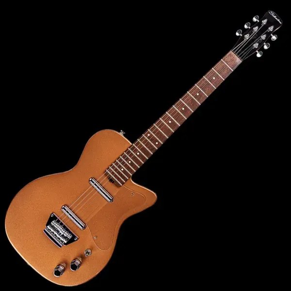 Silvertone 1303 Classic Solid Body Single Cut Electric Guitar, Copper Metallic