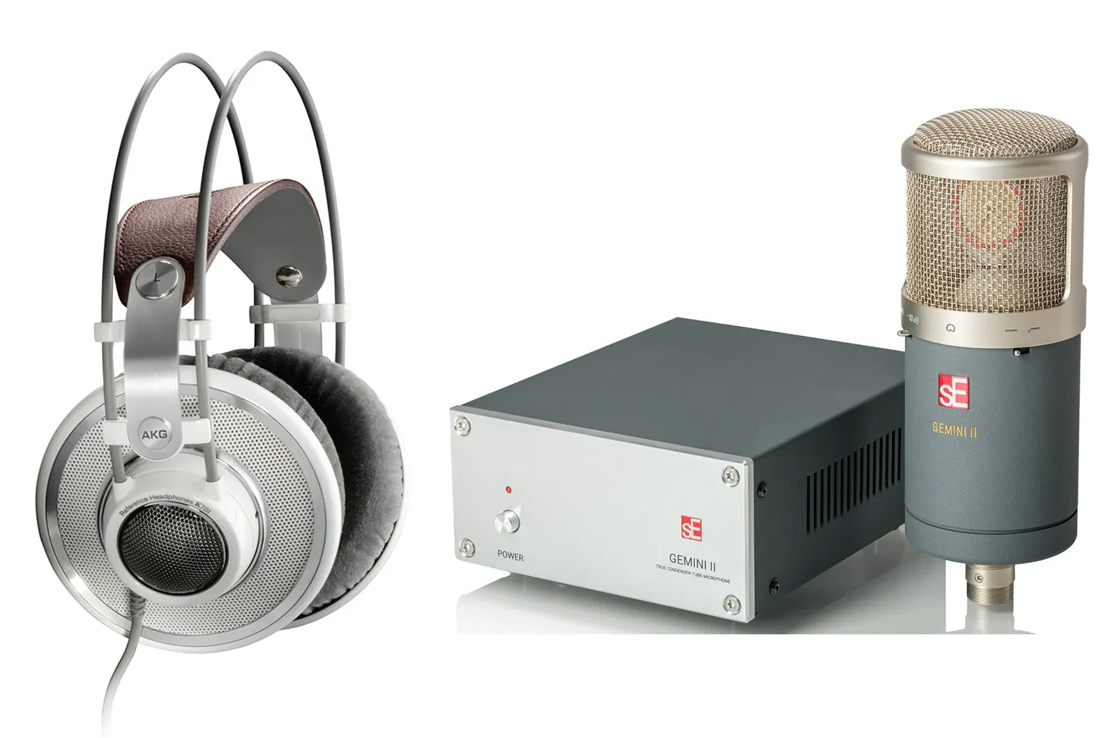 Se Electronics GEMINI II Dual Valve Condenser Recording Microphone+Headphones