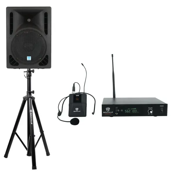 Rockville RPG10BT 10" Powered 600W DJ PA Speaker w/Bluetooth+Headset Microphone