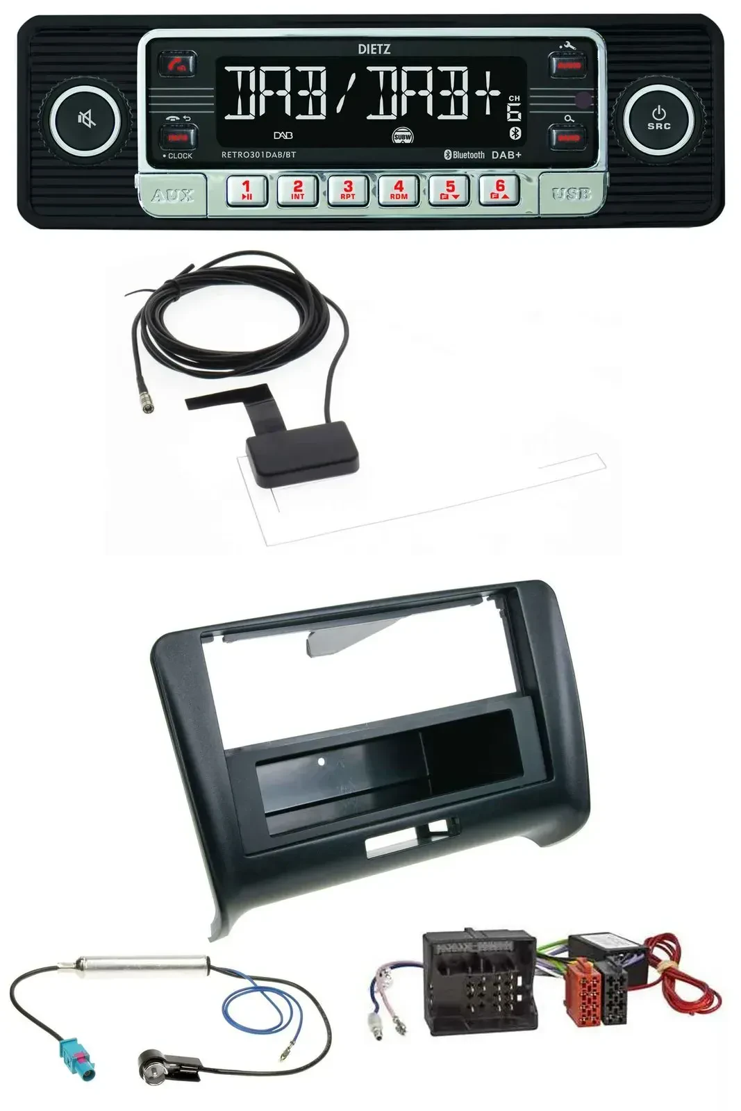 Dietz DAB Bluetooth USB MP3 Autoradio für Audi TT 06-14 Aktivsystem Quadlock