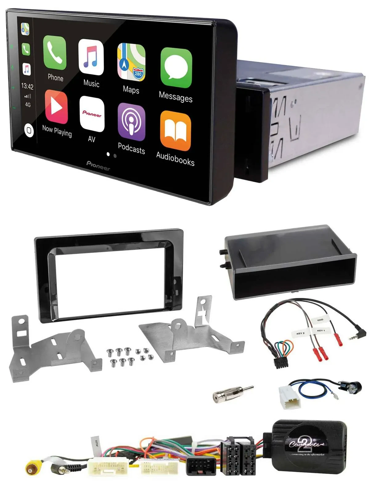 Pioneer Bluetooth Lenkrad DAB USB Autoradio für Toyota Aygo ab 2022 AB7 Klavierl