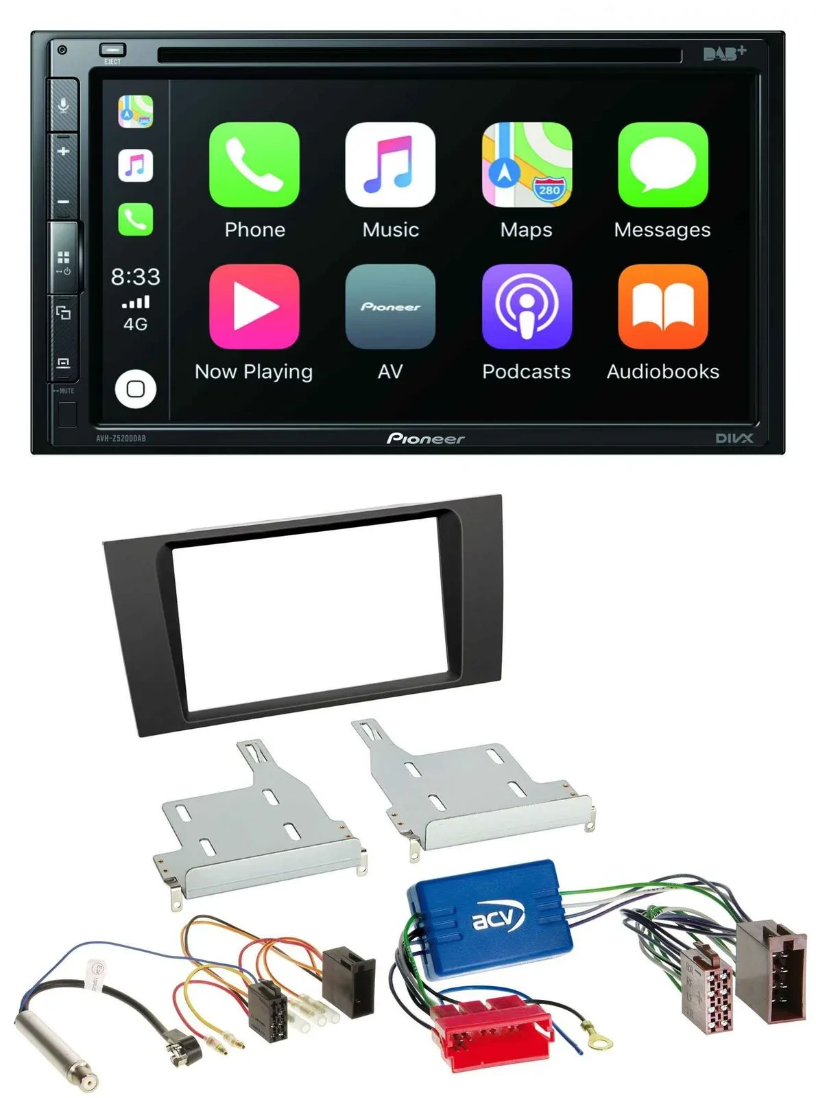 Pioneer DVD 2DIN MP3 DAB Bluetooth USB Autoradio für Audi A4 99-01 B5 Symphony A