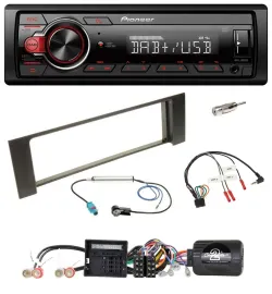 Pioneer MP3 1DIN DAB USB Lenkrad Autoradio für Audi A4 00-04 B6 Quadlock Fakra