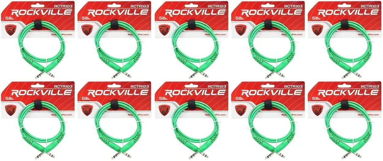 Коммутационный кабель Rockville RCTR103G Green 0.9 м (10 штук)