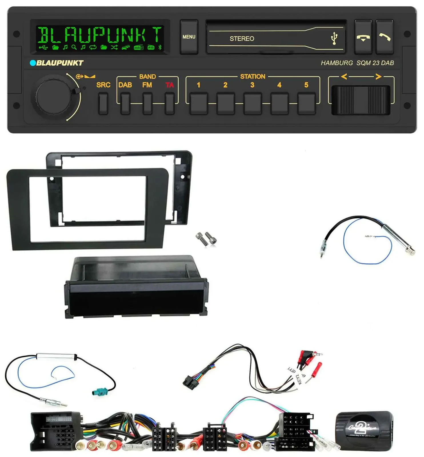 Blaupunkt USB DAB Bluetooth Lenkrad Autoradio für Audi A3 8P 2003-2012 Aktivsyst