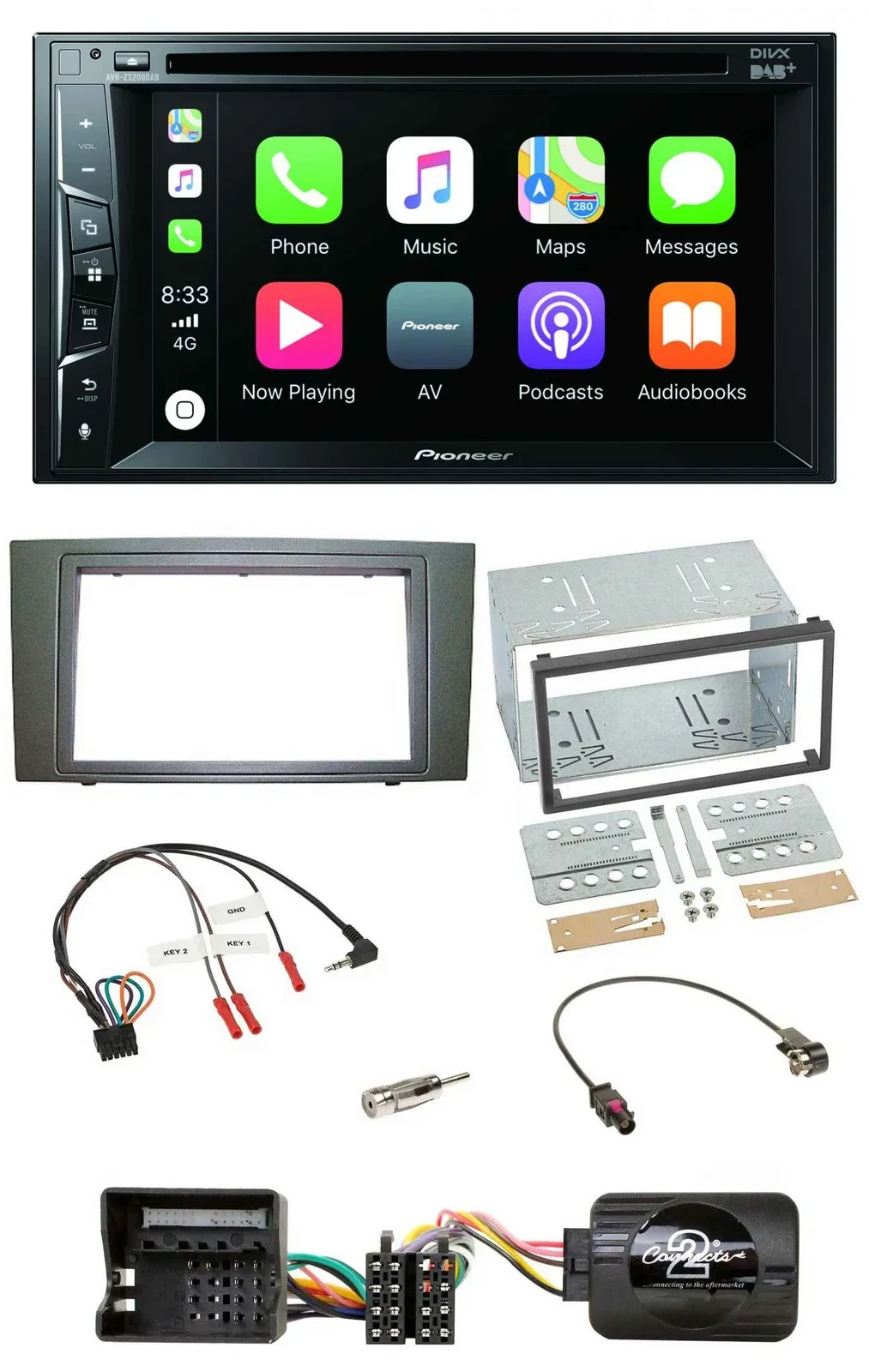 Pioneer Lenkrad USB DVD Bluetooth DAB 2DIN Autoradio für Ford Mondeo 2003-2007 s