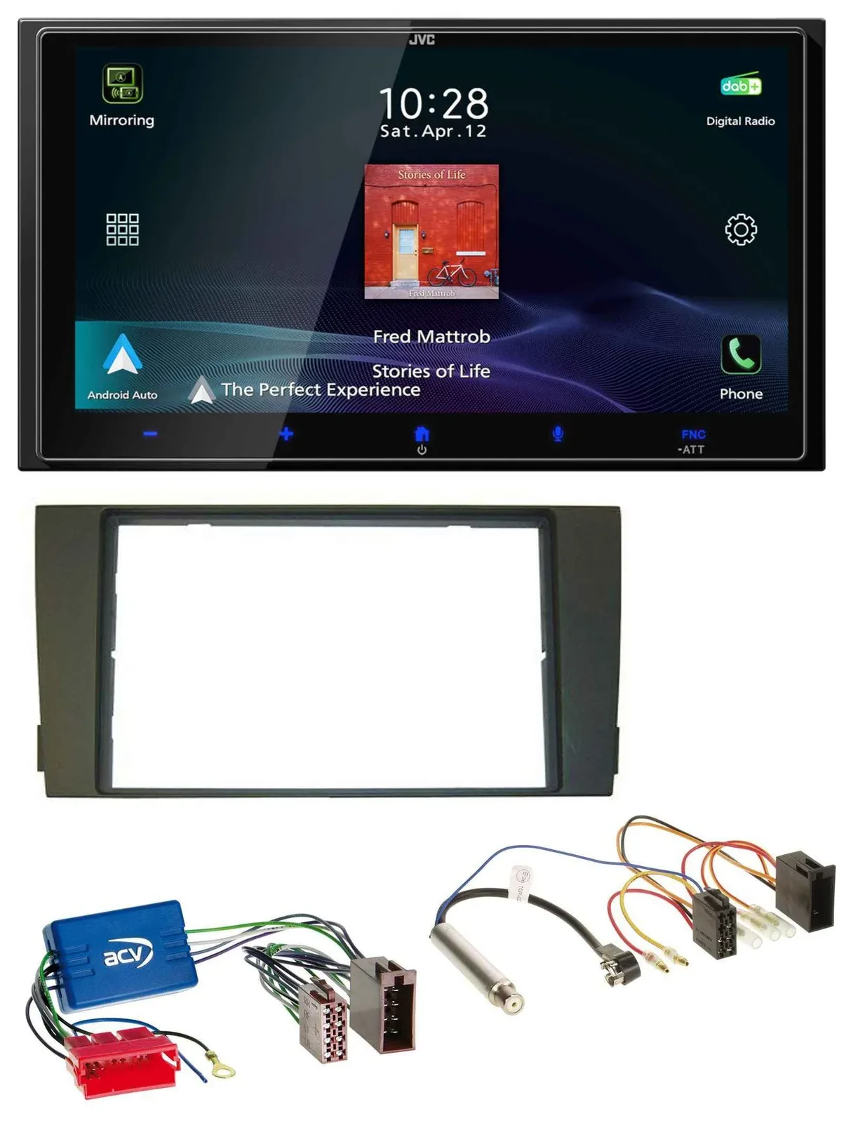 JVC USB Bluetooth 2DIN DAB MP3 Autoradio für Audi A6 C5 01-05 Aktivsystem Mini-I