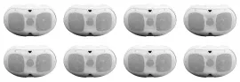 (8) Rockville D4-16 White Dual 4" 16-ohm Swivel Outdoor Home Patio Speakers