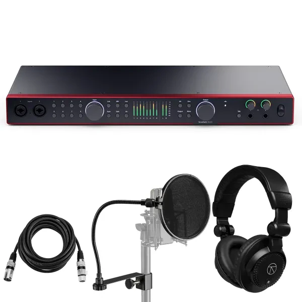 Focusrite Scarlett 18i20 4th Gen USB Audio Interface with Software Suite, Bundle