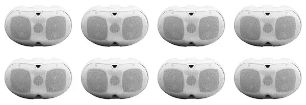 (8) Rockville D4-16 White Dual 4" 16-ohm Swivel Outdoor Home Patio Speakers