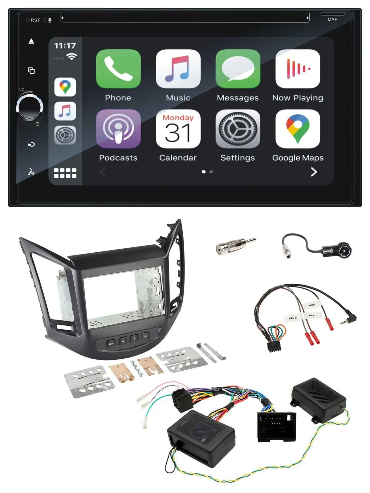 Blaupunkt USB DAB Bluetooth 2DIN TMC Lenkrad Navigation für Chevrolet Orlando 20