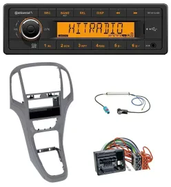 Continental 1DIN USB AUX MP3 Autoradio für Opel Astra J ab 2009 Titan grau