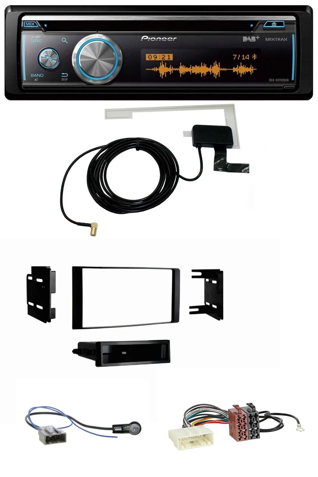 Автомагнитола для Nissan Micra (2013–2017) Pioneer Bluetooth DAB MP3 USB CD черный