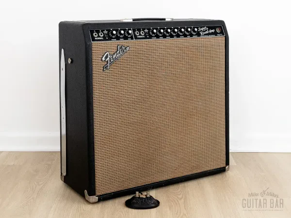 1965 Fender Super Reverb Black Panel Vintage Tube Amp AB763 w/ Ftsw, Cover