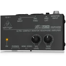 Behringer Micromon MA400 Ultra-Compact Monitor Headphone Amplifier, Bundle with